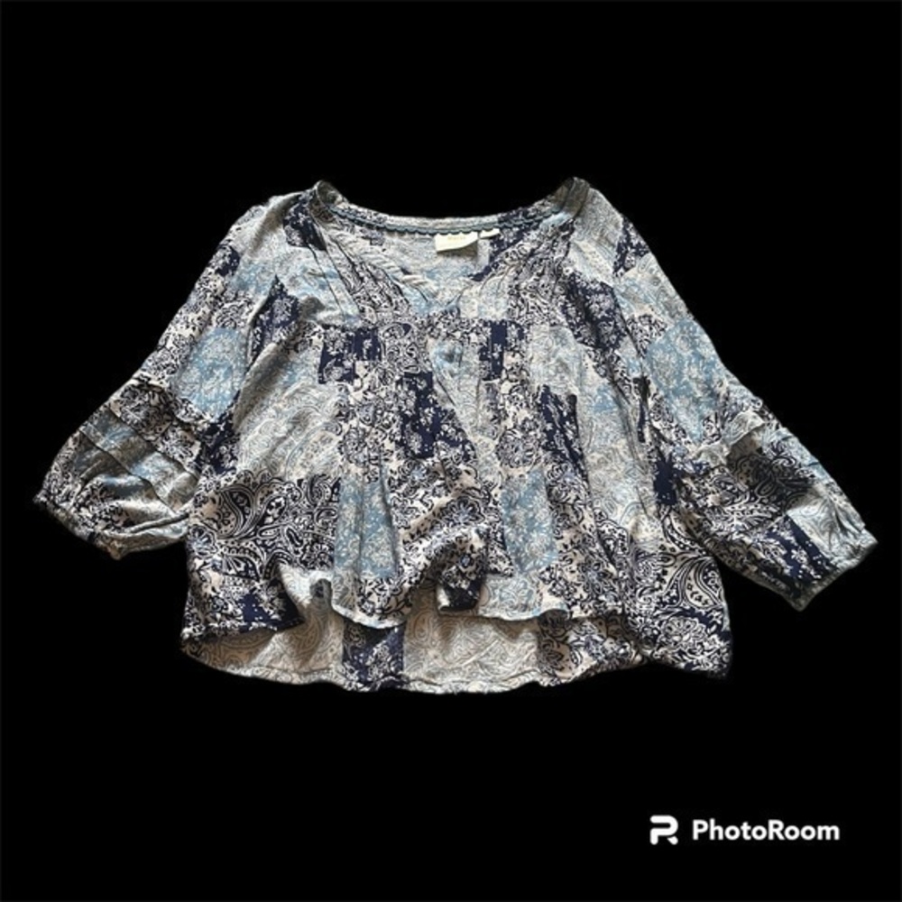 Maeve Anthropologie paisley peasant top blouse